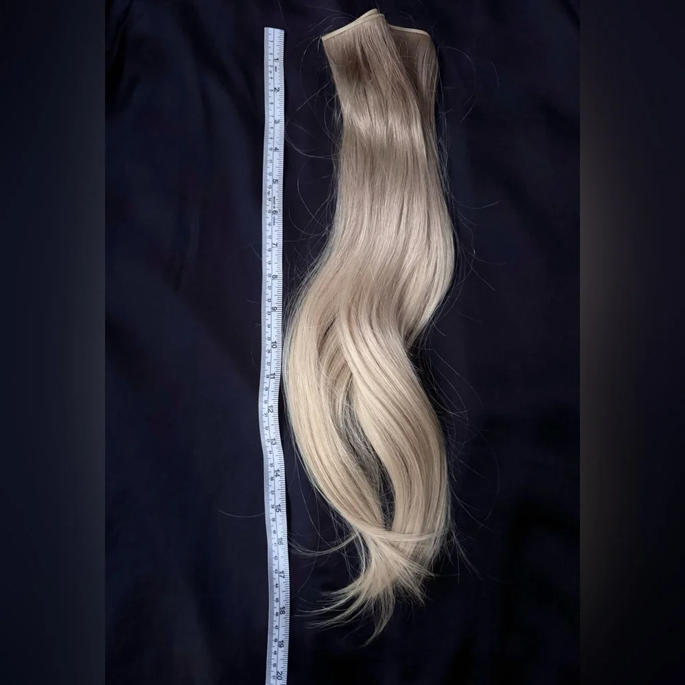 Blond rooted 18” hair extensions weft - Picture 2 of 2